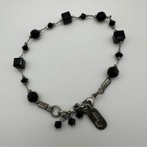 Dabby Reid Jet Black Swarovski Crystal Hematite Plated Heidi Bracelet